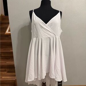 Macy's Stunning White Armless Layered Dress (XL)